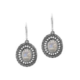 AE-1196-RM Sterling Silver Earring With Rainbow Moonstone Jewelry Bali Designs Inc